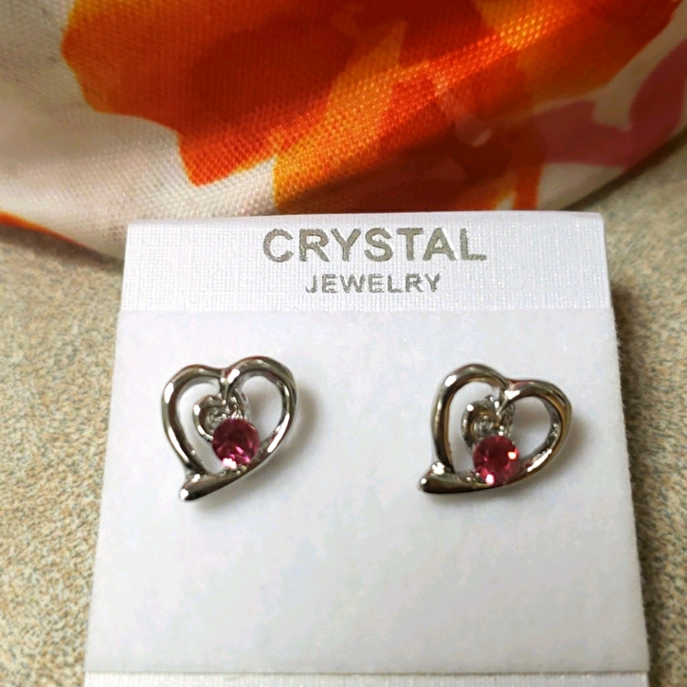 - Pink Swarovski Crystal Element Earrings
